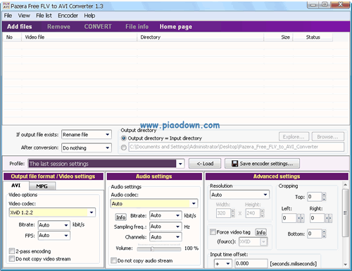 FLVתAVIPazera Free FLV to AVI Converter