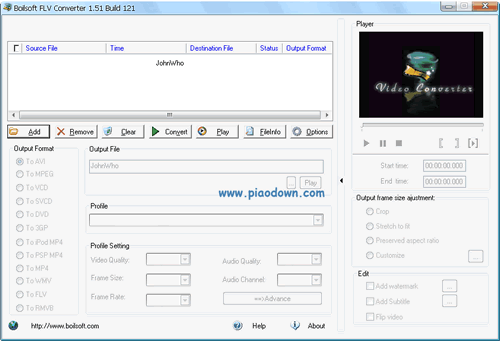 FlvƵתBoilsoft FLV Converter