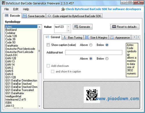 ɹ(Bytescout BarCode Generator)