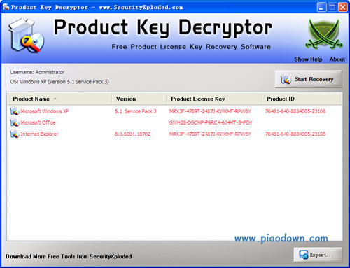 ƷԿܹ(Product Key Decryptor)