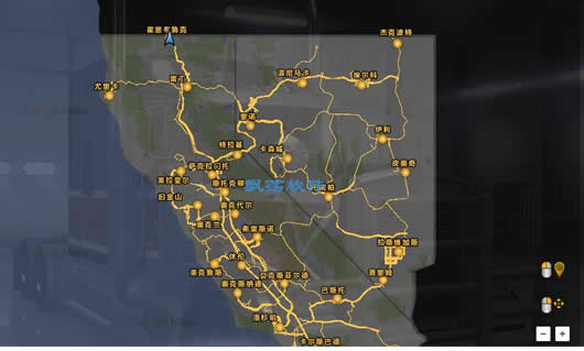 美国卡车模拟地图背景MOD 背景地图和导航图