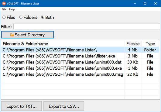 Filename Lister(ļбFilename Lister)