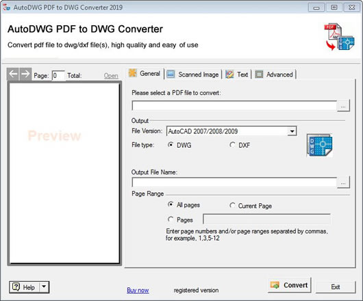 AutoDWG PDF to DWG Converter Pro 2019(PDFתDWGת)