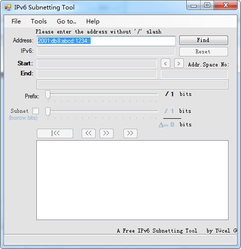 IPv6 Subnetting Tool(IPV6)